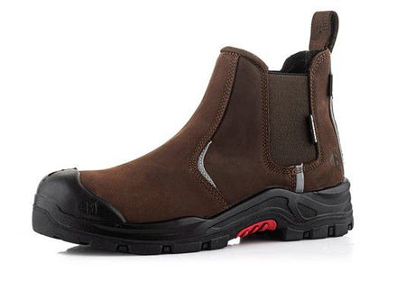 Nubuckz Brown Safety Dealer Boot - S3S SC HRO FO LG WPA Main Image [src:1.jpg@20260824144640]