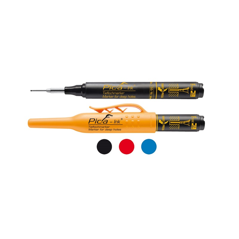 Pica Ink Marker for Deep Holes Black, Red & Blue