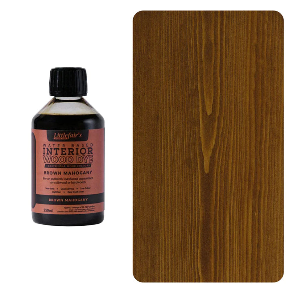 Water Based Coloured Interior Wood Stain - Brown Mahogany - 250ML Main Image [src:250ml-brownmahogany_720x_a1955be3-f048-482c-9513-98b220d16471.jpg@20260112091913]