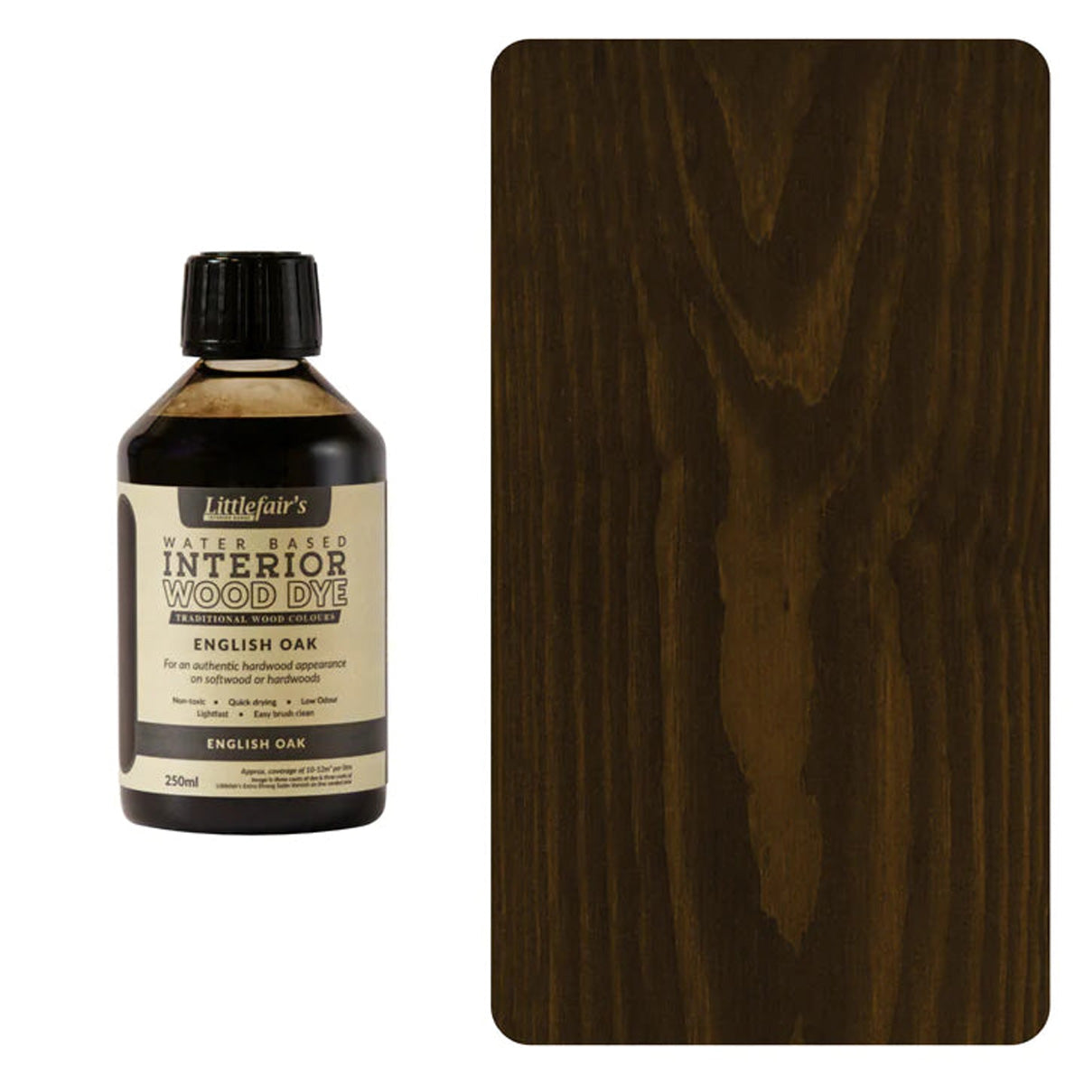 Water Based Coloured Interior Wood Stain - English Oak - 250ML Main Image [src:250ml-englishoak_720x_2ae410c8-ae3b-48b3-b65d-5e2c2967cf24.jpg@20260112091914]