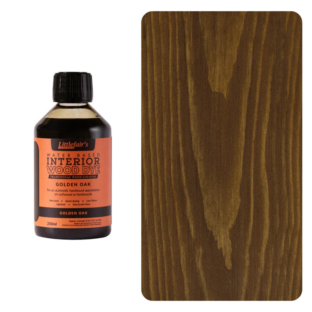 Water Based Coloured Interior Wood Stain - Golden Oak - 250ML Main Image