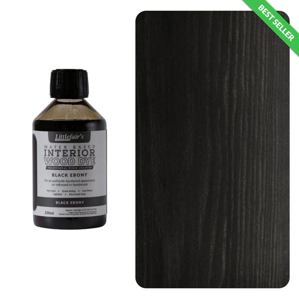 Water Based Coloured Interior Wood Stain - Black Ebony - 250ML Main Image