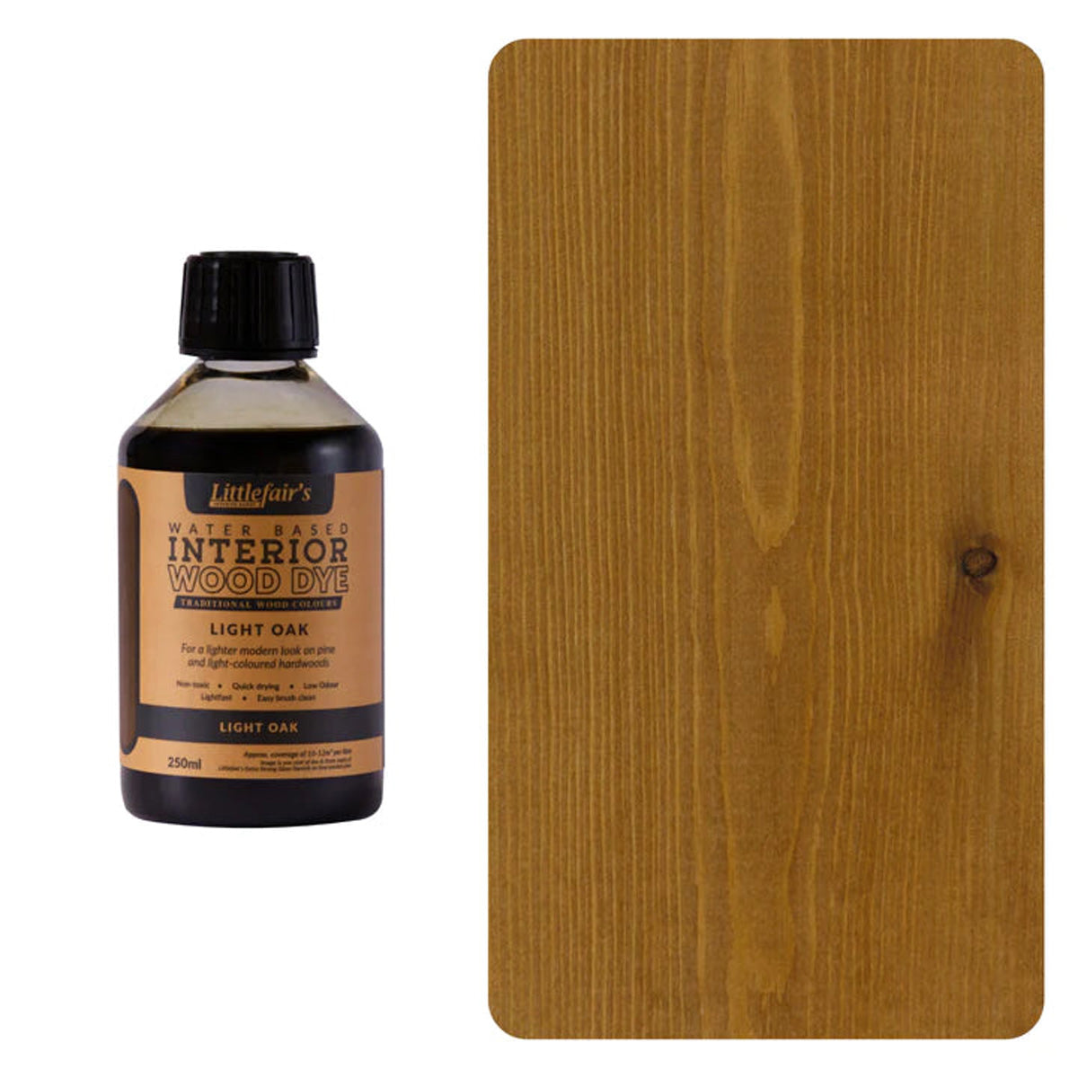 Water Based Coloured Interior Wood Stain - Light Oak - 250ML Main Image [src:250ml-lightoak_720x_4669a7a8-b815-4c6b-a46d-99f4faef21fa.jpg@20260112091915]