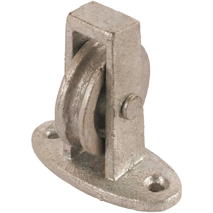 38mm No.264/C Upright Cast Pulley - 38mm BZP Cast Wheel Across The Plate Main Image [src:264c0000gv.jpg@20261028114527]