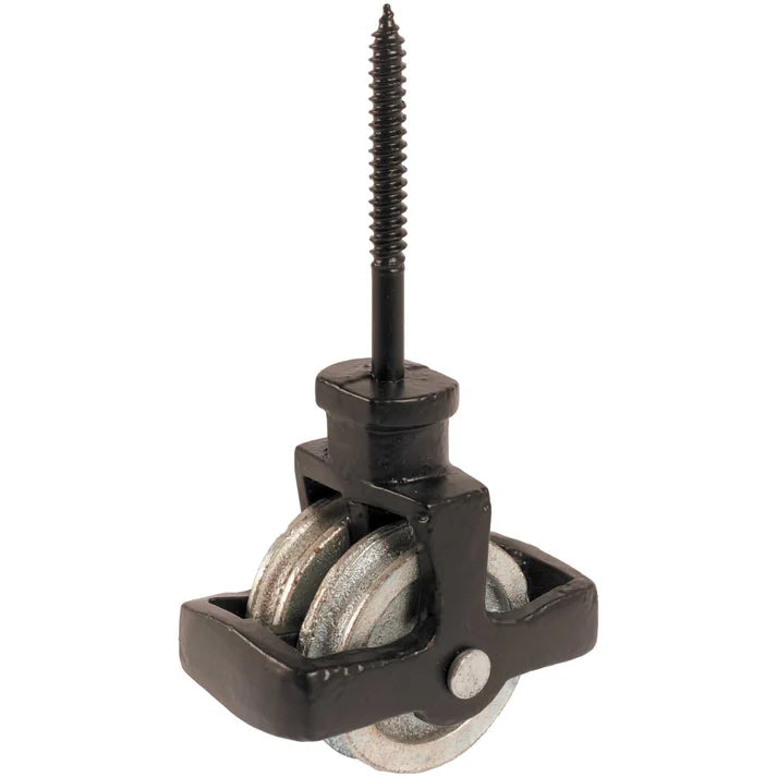 44mm No.42/C Double Screw Cast Pulley - 44mm Cast BZP Wheel 42C-0000BK Main Image [src:42c-0000bk.jpg@20261028114800]