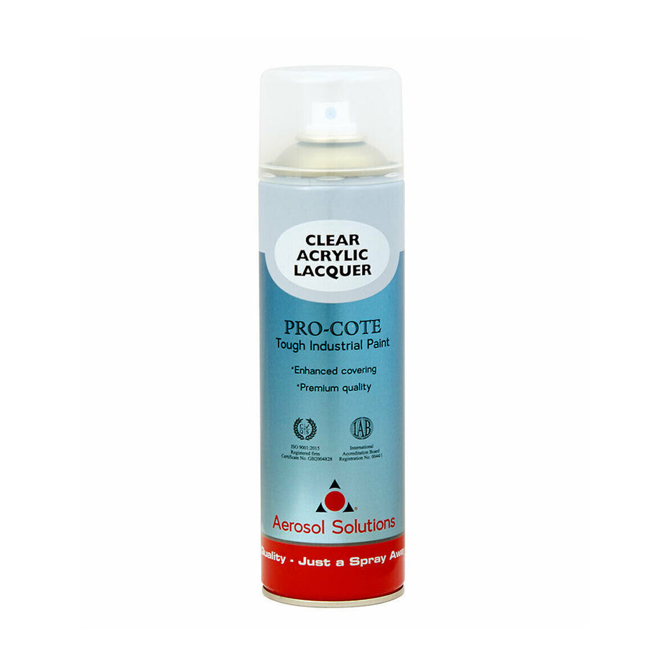 Aerosol Solutions Pro-Cote Industrial Spray Paint 500ml - Clear Lacquer