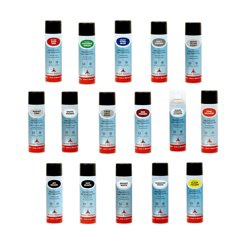 Aerosol Solutions, Pro-Cote Industrial Spray Paint, Primers, 500ml