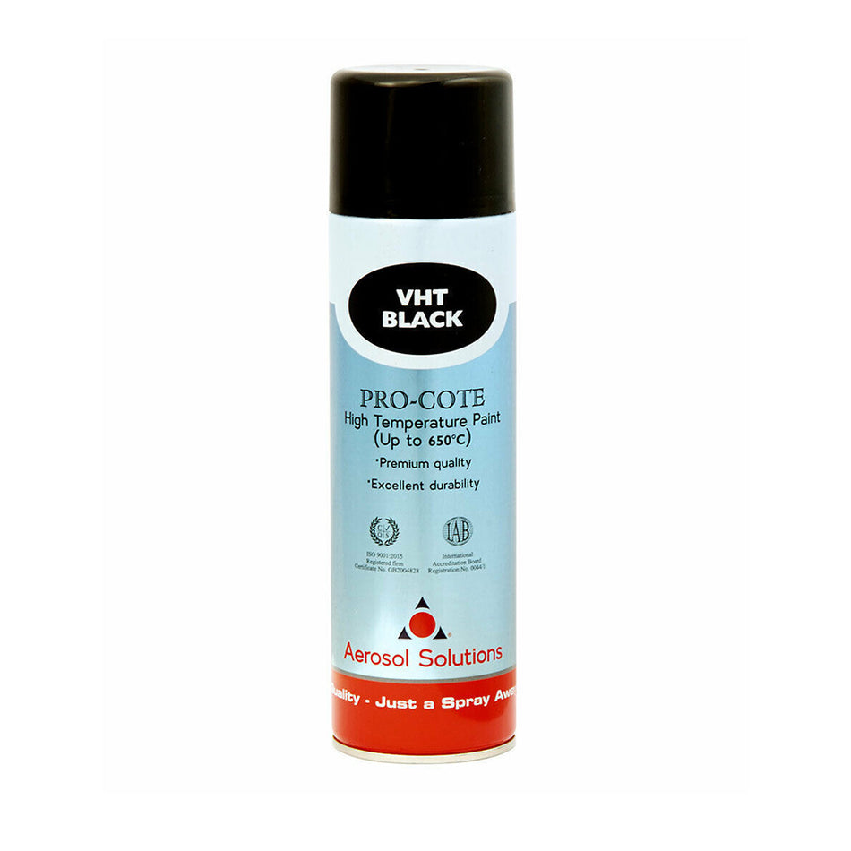 Aerosol Solutions, Pro-Cote Industrial Spray Paint, VHT Black, 500ml