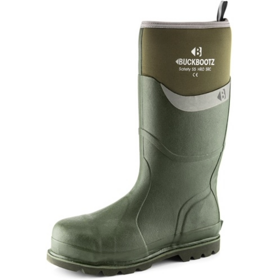 BBZ6000GR S5 Green Neoprene/Rubber Heat and Cold Insulated Safety Wellington Boot