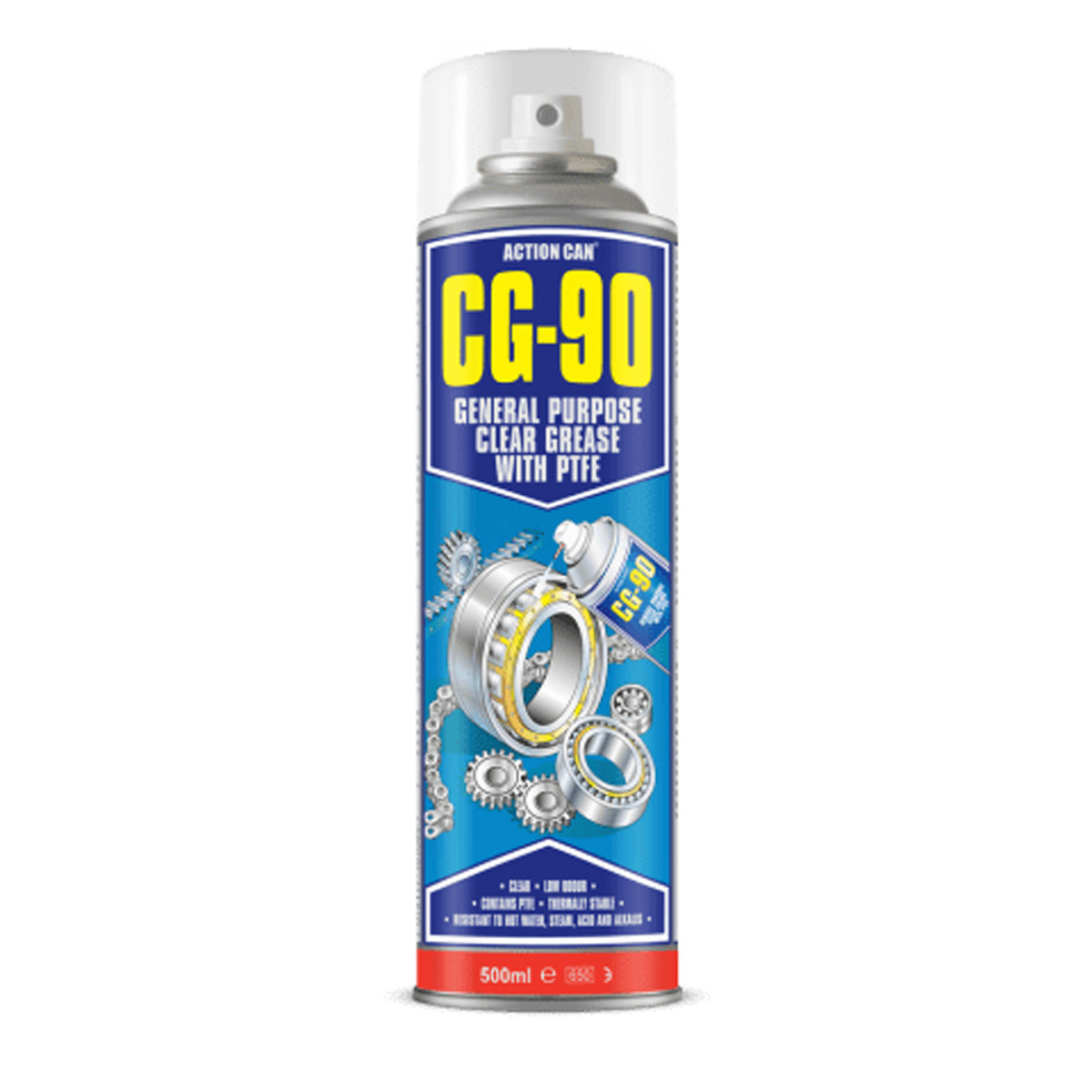 CG-90 General Purpose Clear Grease with PTFE 500ml Aerosol Main Image
