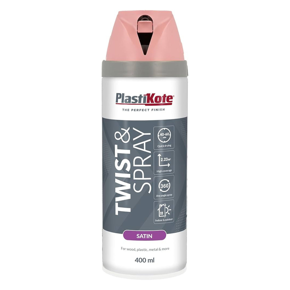 PlastiKote Twist & Spray Paint 400ml - Satin Chocolate Brown (RAL 8017) [src:copper_7.jpg@20260112092047]