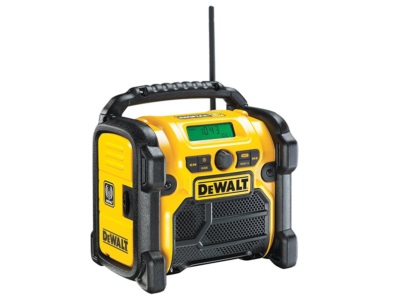 DEWALT Power Tools DCR020 DAB Digital Radio 240V & Li-ion Bare Unit Main Image [src:dewdcr020.jpg@20261028124031]