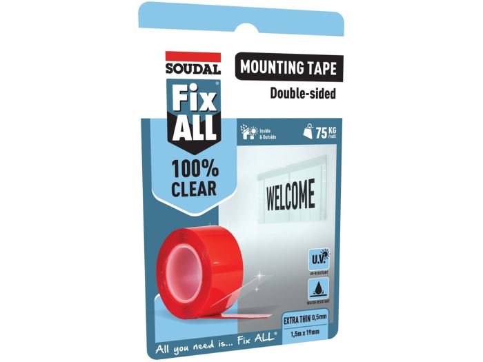 Fix ALL® Mounting Tape - Clear - 19mm