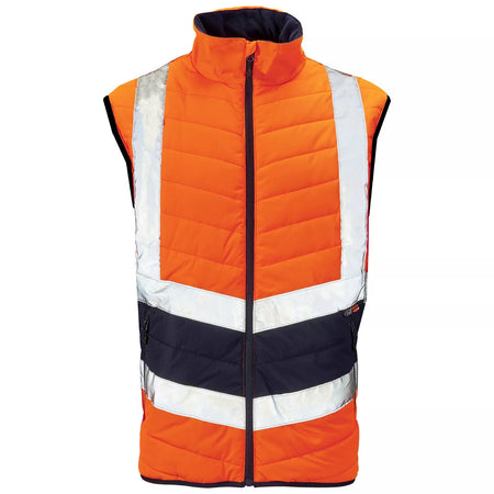 Hi-Vis Puffer Bodywarmer - Orange / Navy Main Image [src:hvpbwo.jpg@20261026102900]