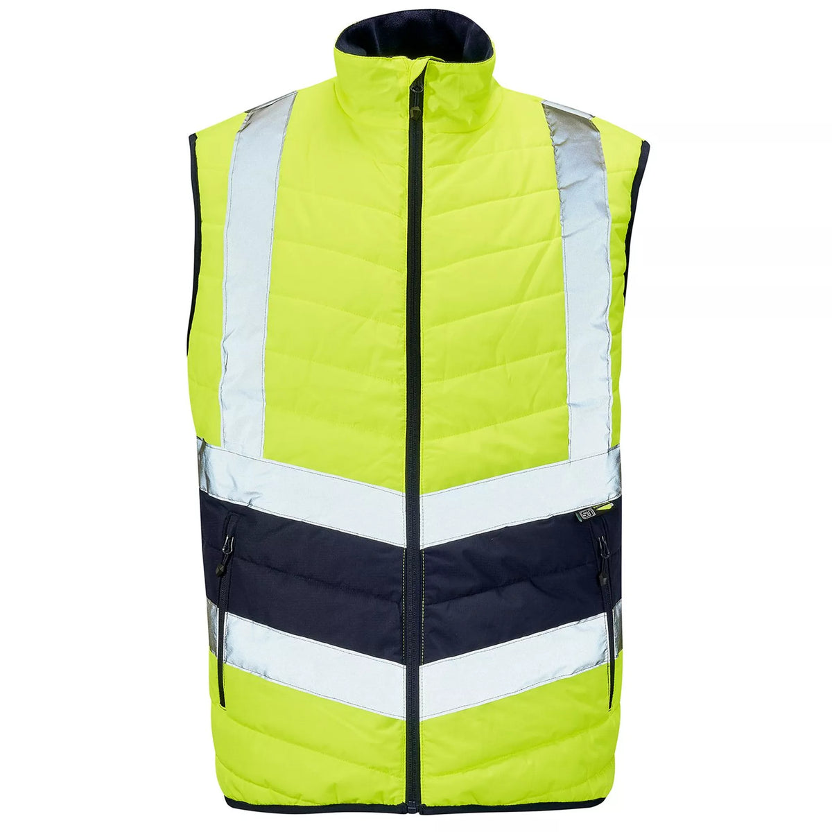 Hi-Vis Puffer Bodywarmer - Yellow / Navy Main Image [src:hvpbwy.jpg@20261026103149]