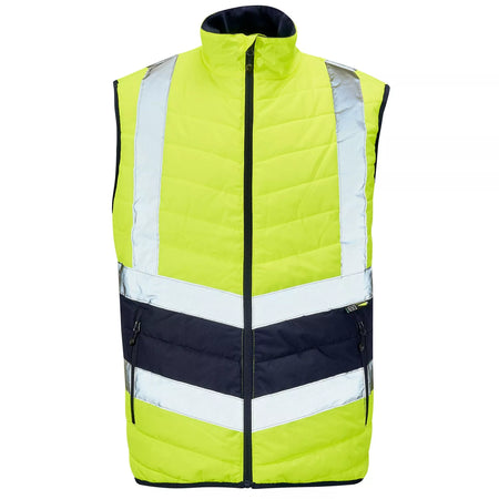 Hi-Vis Puffer Bodywarmer - Yellow / Navy Main Image [src:hvpbwy.jpg@20261026103149]