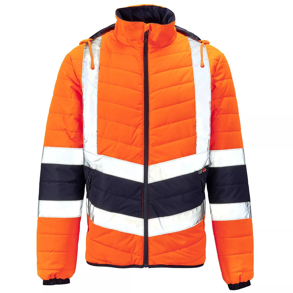 Hi-Vis Puffer Jacket - Orange / Navy Main Image [src:hvpuffo.jpg@20261026104228]