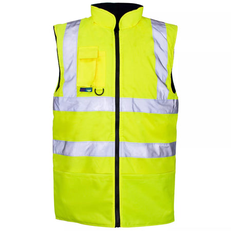 Hi-Vis Reversible Fleece Bodywarmer - Yellow Main Image [src:hvrbwy.jpg@20261026101954]