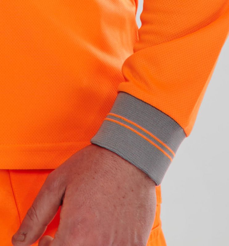Hi-Vis Long Sleeved Polo Shirt - Orange [src:lspoloo4.jpg@20261026141635]