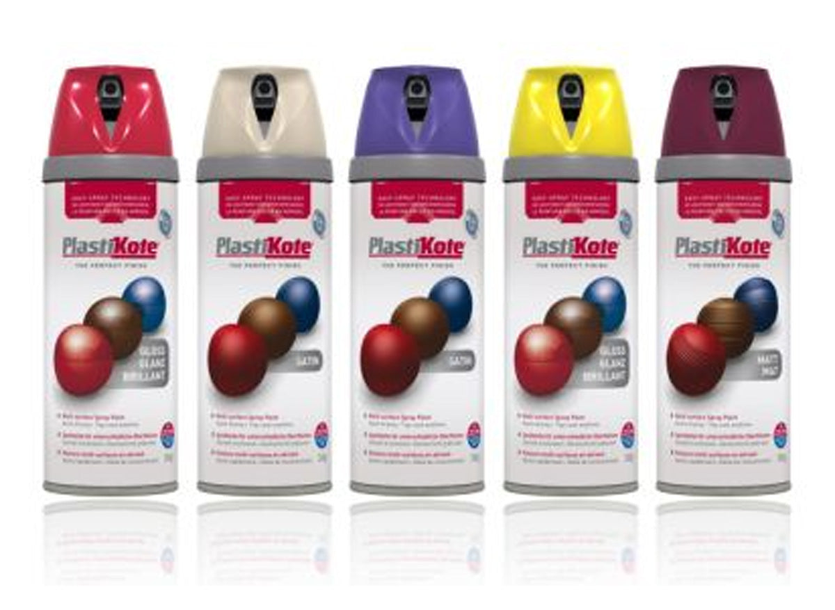 PlastiKote Twist & Spray Paint 400ml - Gloss White (RAL 9010) Main Image