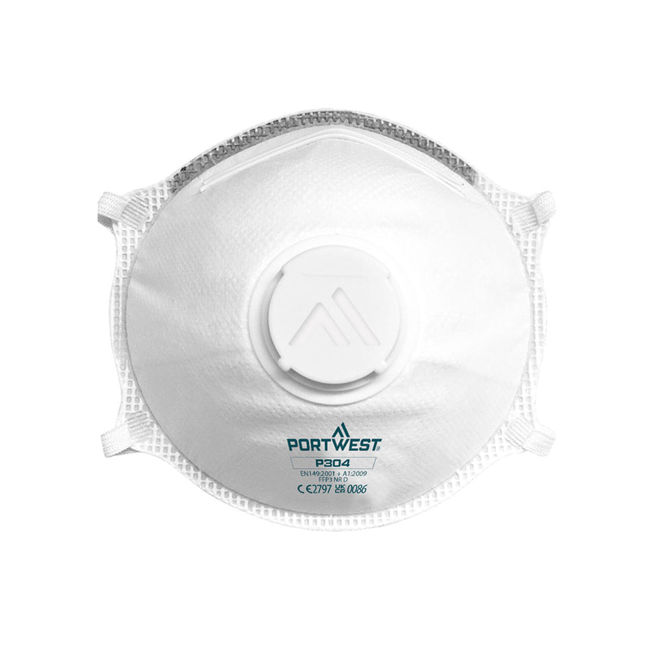 P304 - FFP3 Valved Dolomite Light Cup Respirator Mask (Pk10)