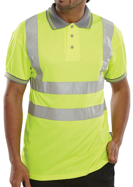 Hi-Vis Polo Shirt (S/S) - Yellow Main Image [src:poloy.jpg@20261026140737]