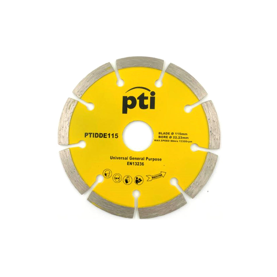 PTI Multi-Purpose Diamond Disc 4.5" 115mm - 22.23mm Bore (PTIDDE115)