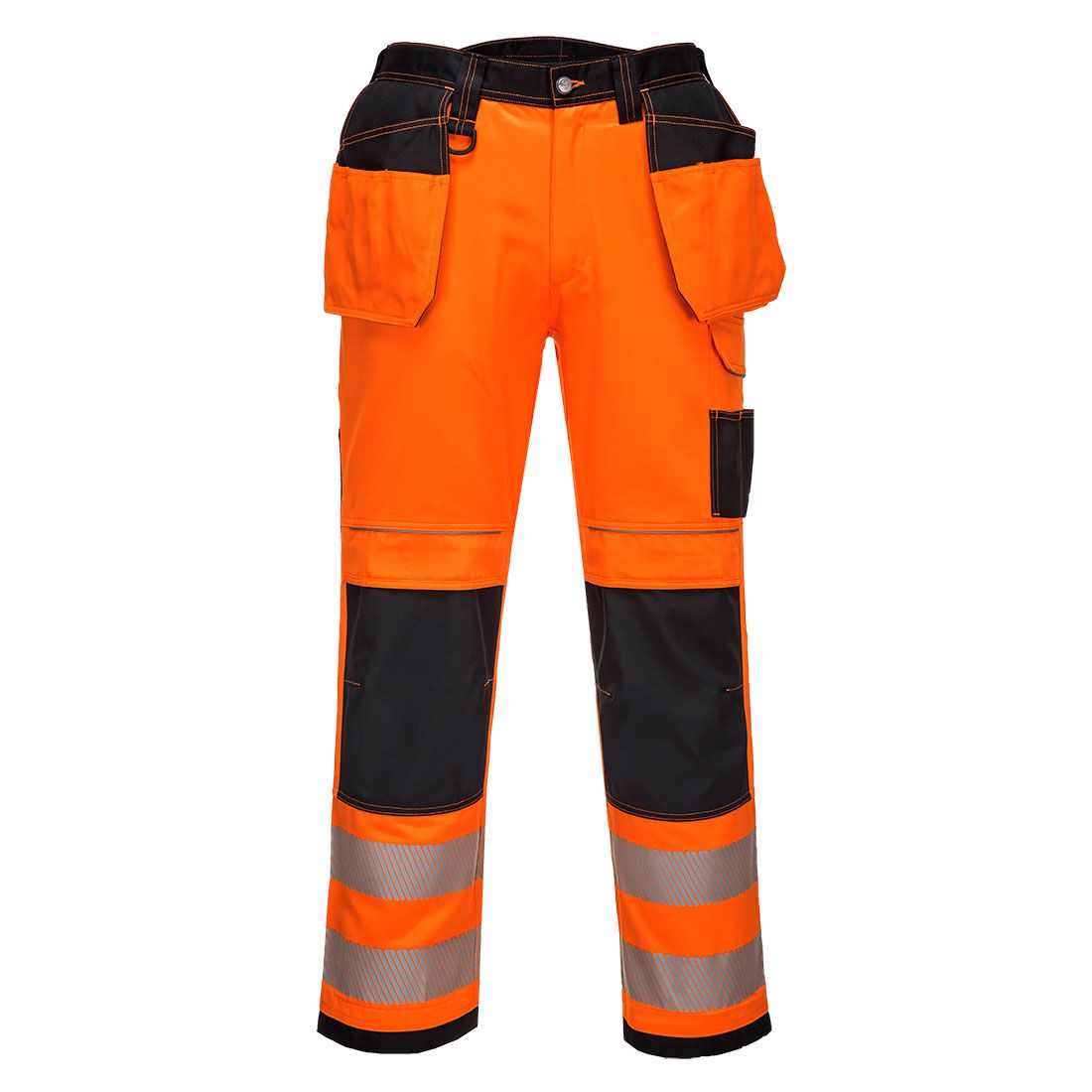 T501 - PW3 Hi-Vis Holster Pocket Work Trousers Orange/Black Main Image [src:pw3o.jpg@20261026142223]