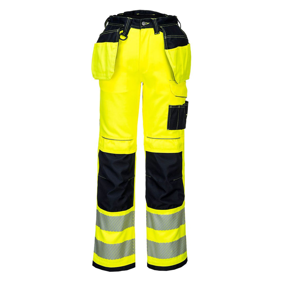 T501 - PW3 Hi-Vis Holster Pocket Work Trousers Yellow/Black Main Image [src:pw3y.jpg@20261026142452]