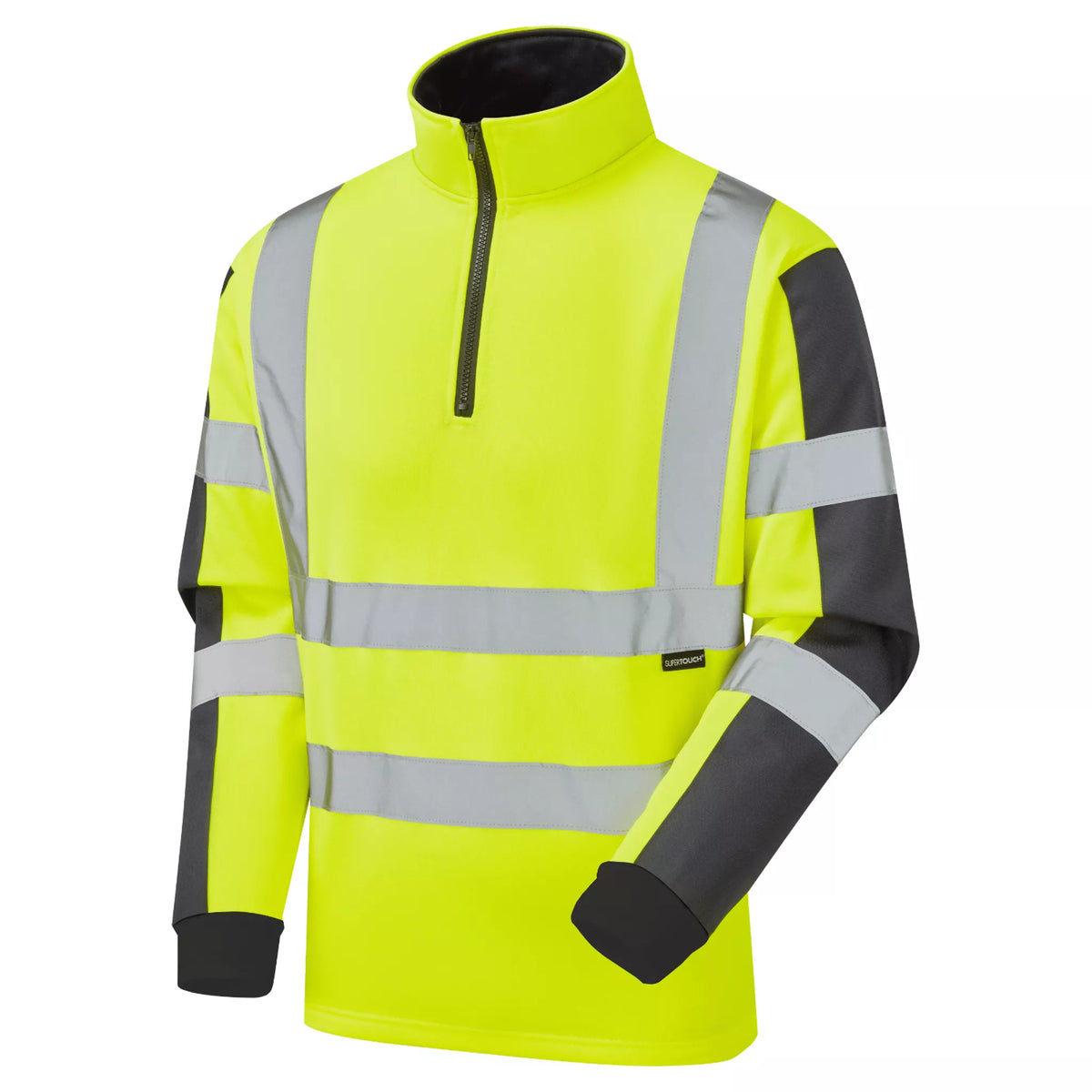 Hi-Vis 1/4 Zip Rugby Shirt - Yellow/Navy Main Image [src:rugbyy1.jpg@20261026110826]