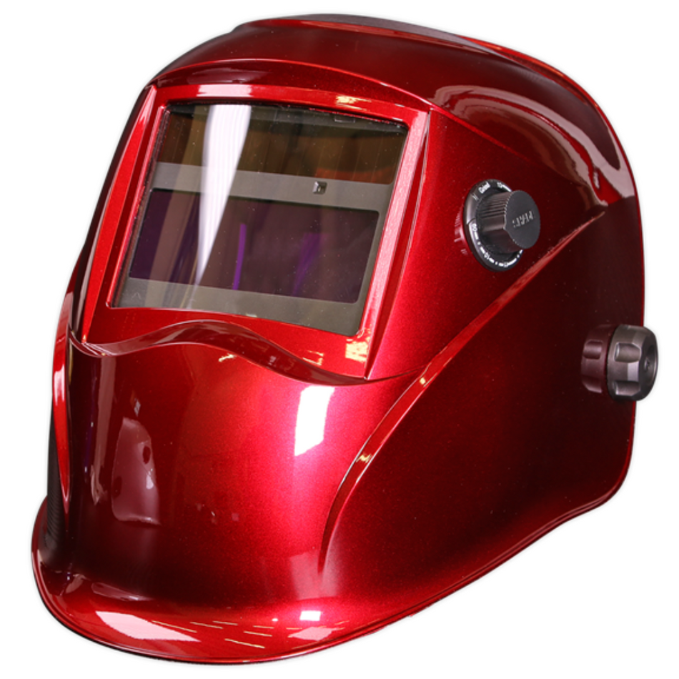 Sealey Auto Darkening Welding Helmet - Shade 9-13 - Red PWH612