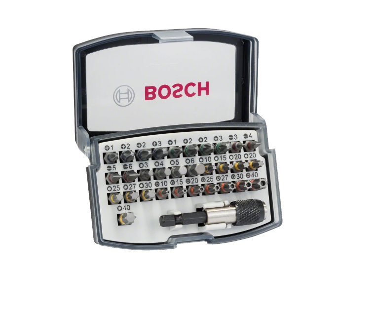 Bosch Professional 32 Piece 1/4" Hex Screwdriver Bit Set - Extra Hard - 2607017319