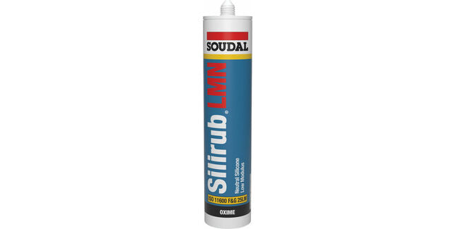 Soudal Silirub LMN Neutral Silicone Low Modulus ISO 11600 Window Glass 300ml