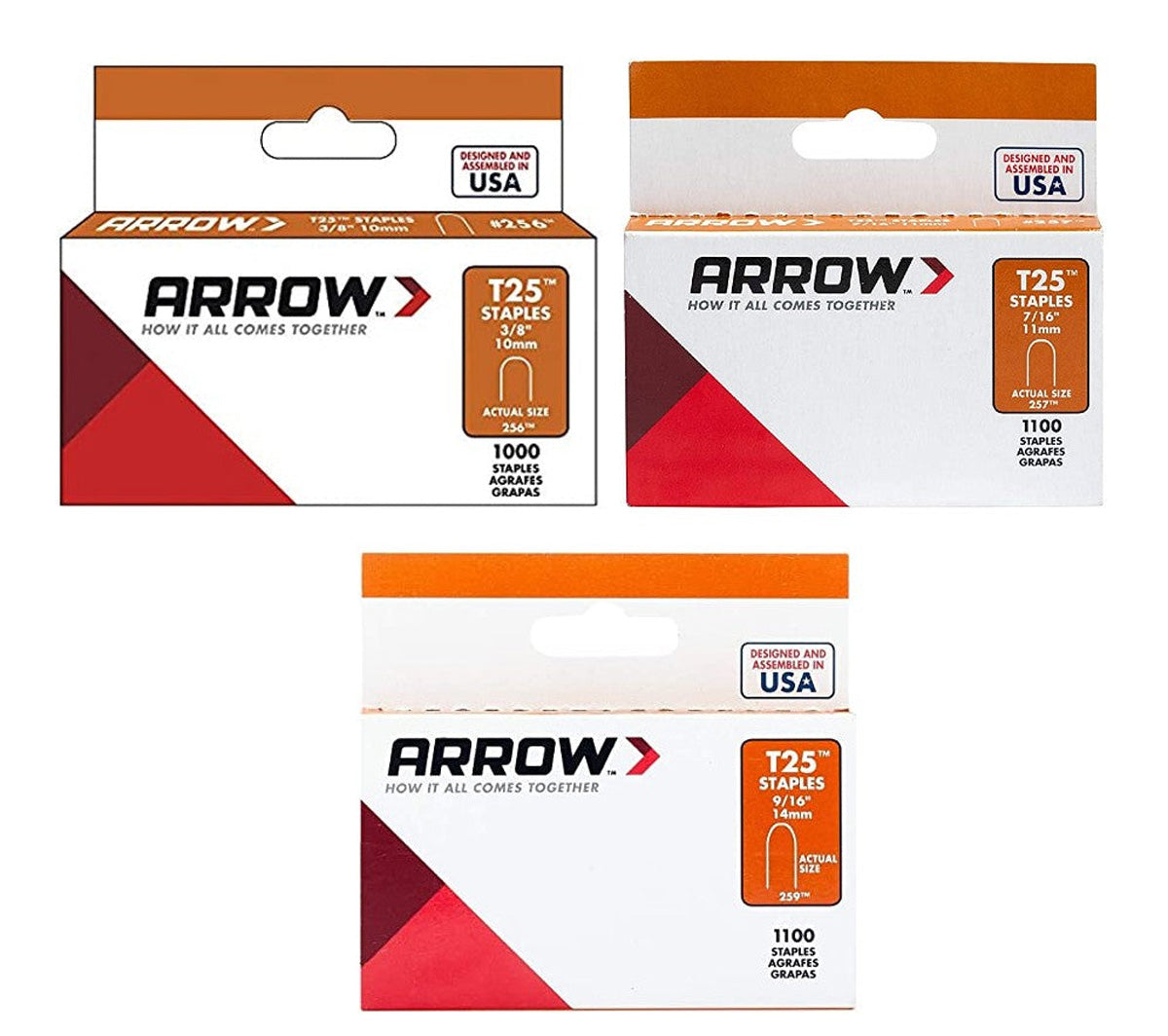 Arrow T25 Round Crown Staples 10mm 3/8" (1100) Main Image