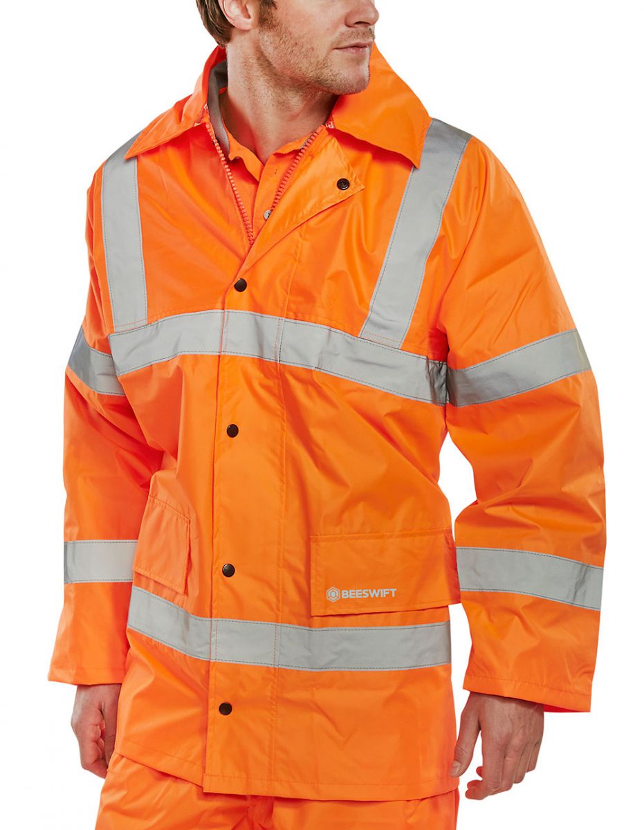 Hi-Vis Lightweight Rain Jacket - Orange Main Image [src:tj8or@.jpg@20261026112944]