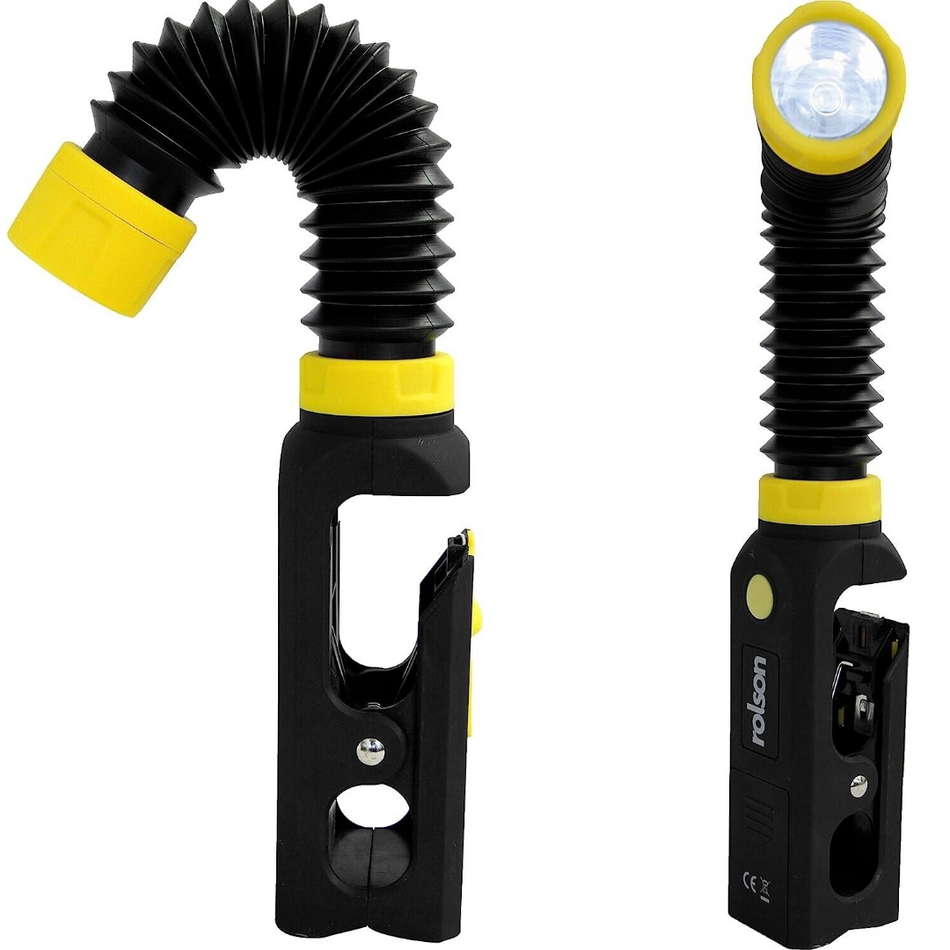 Rolson 61656 Clamp-On Flexi LED Work Light Black and Yellow