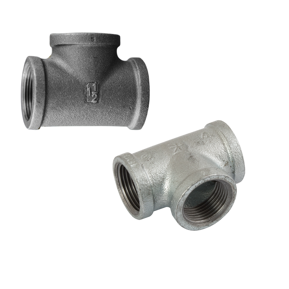 Equal Tee Malleable Iron BSP All Sizes 1/8" - 3"