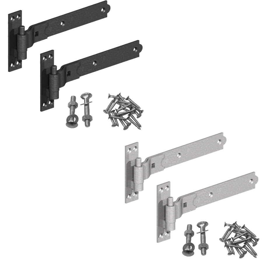 Pair of Hook and Band Hinges - Cranked
