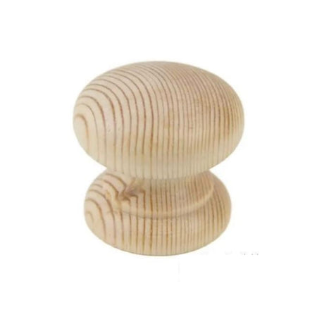 Pine Door Knobs, Unlacquered 25mm (1''), Drilled For Woodscrew/ Dowel Screw Main Image