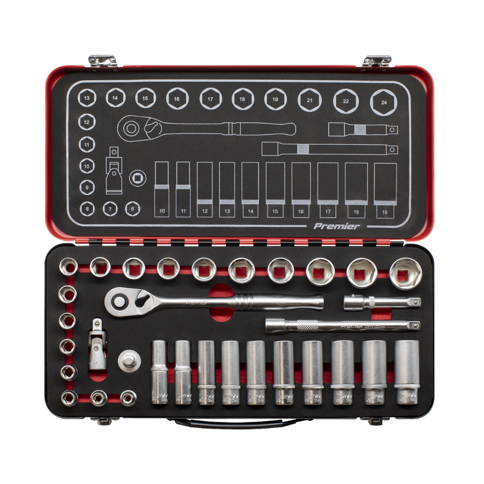 Sealey Socket Set 3/8"Sq Drive 32pc - Premier Platinum Series - AK7922