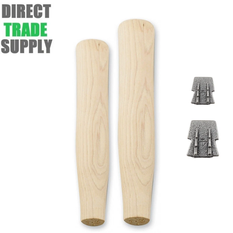 Genuine Hickory Wood Lump / Club Hammer Handle Shafts Supplied With Wedges