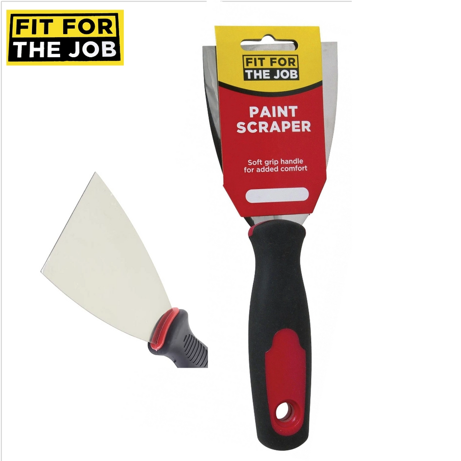Fit for the Job Paint Scraper with Soft Grip Handle Sizes 2" 3" 4"