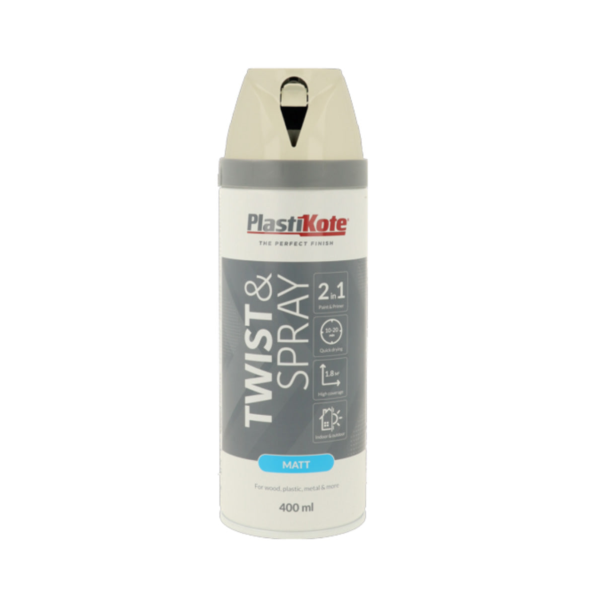 PlastiKote Twist & Spray Paint 400ml - Matt Georgian Stone [src:untitled_design_10.jpg@20260112092430]