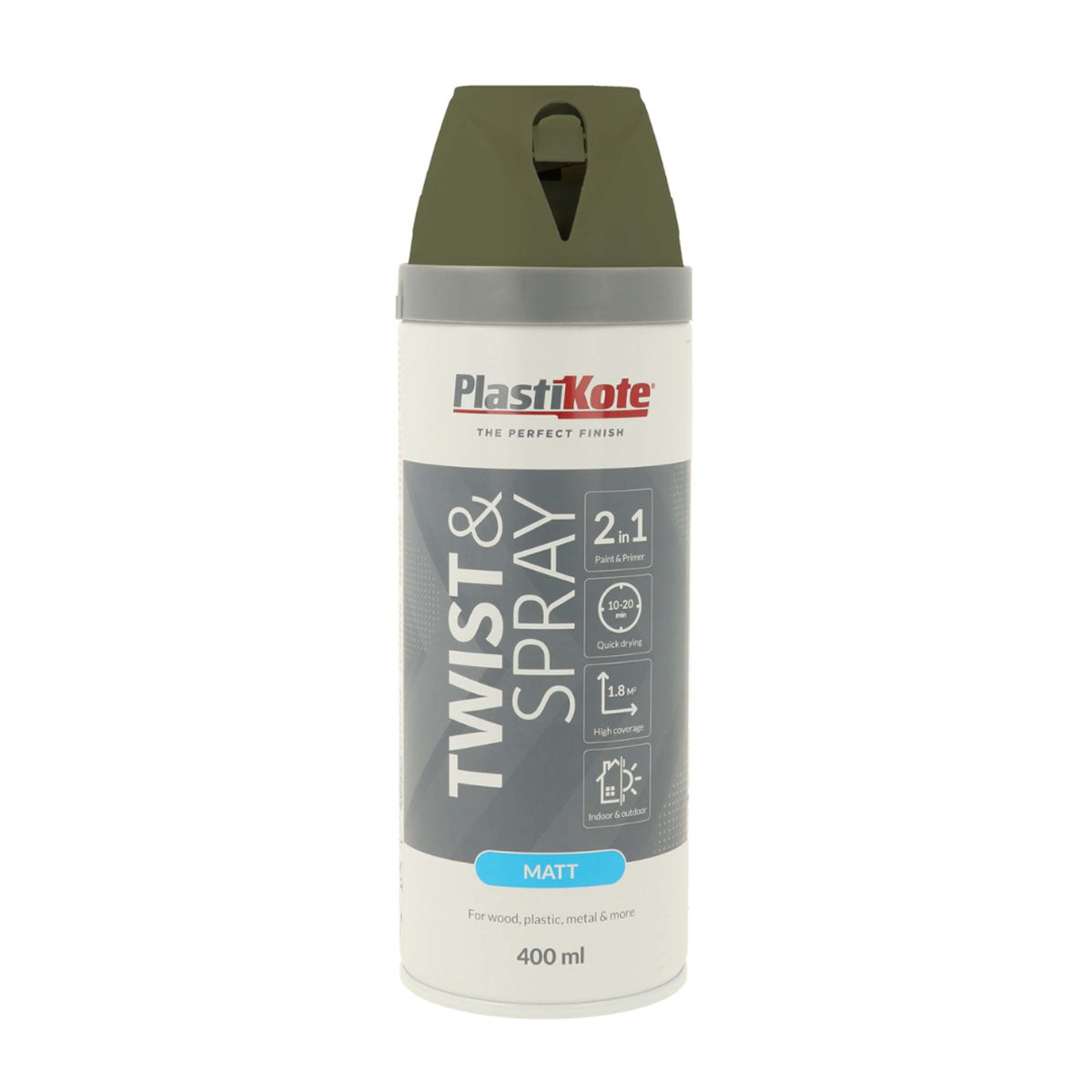 PlastiKote Twist & Spray Paint 400ml - Matt Quartz Grey (RAL 7039) [src:untitled_design_13.jpg@20260112092430]