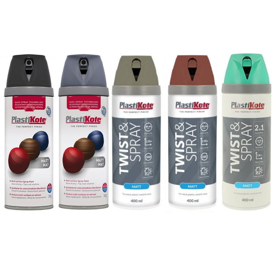 PlastiKote Twist & Spray Paint 400ml - Matt White (RAL 9010) Main Image [src:untitled_design_17.jpg@20260112092431]