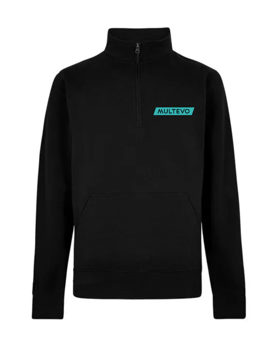 1/4 Zip Pique Sweatshirt - Black - Unisex