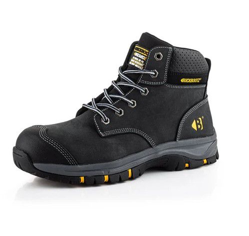 WIZARDZ Leather Safety Lace Boot Black Main Image [src:wizl1blk.jpg@20260819113435]