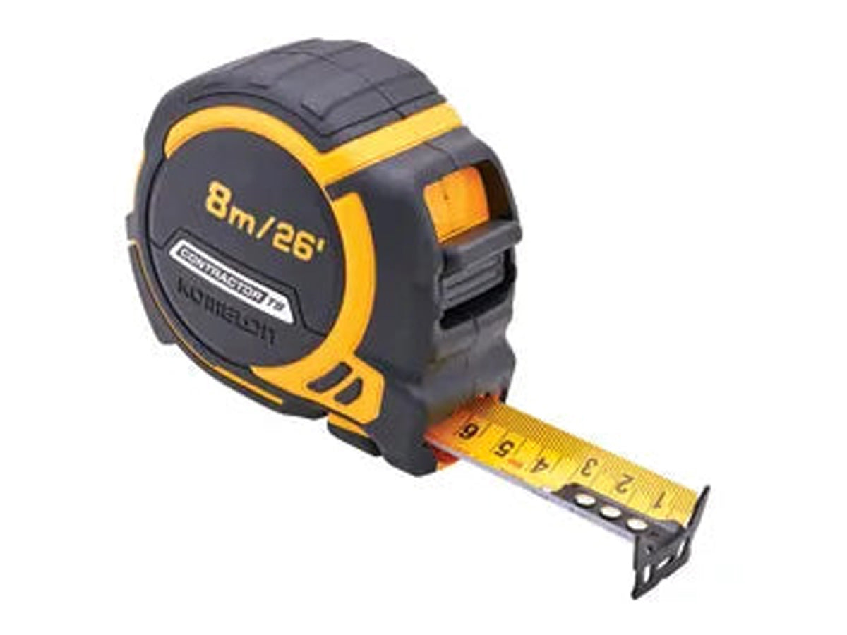 XMS Komelon 8m (26ft) Contractors Tape With Free Belt Clip Main Image