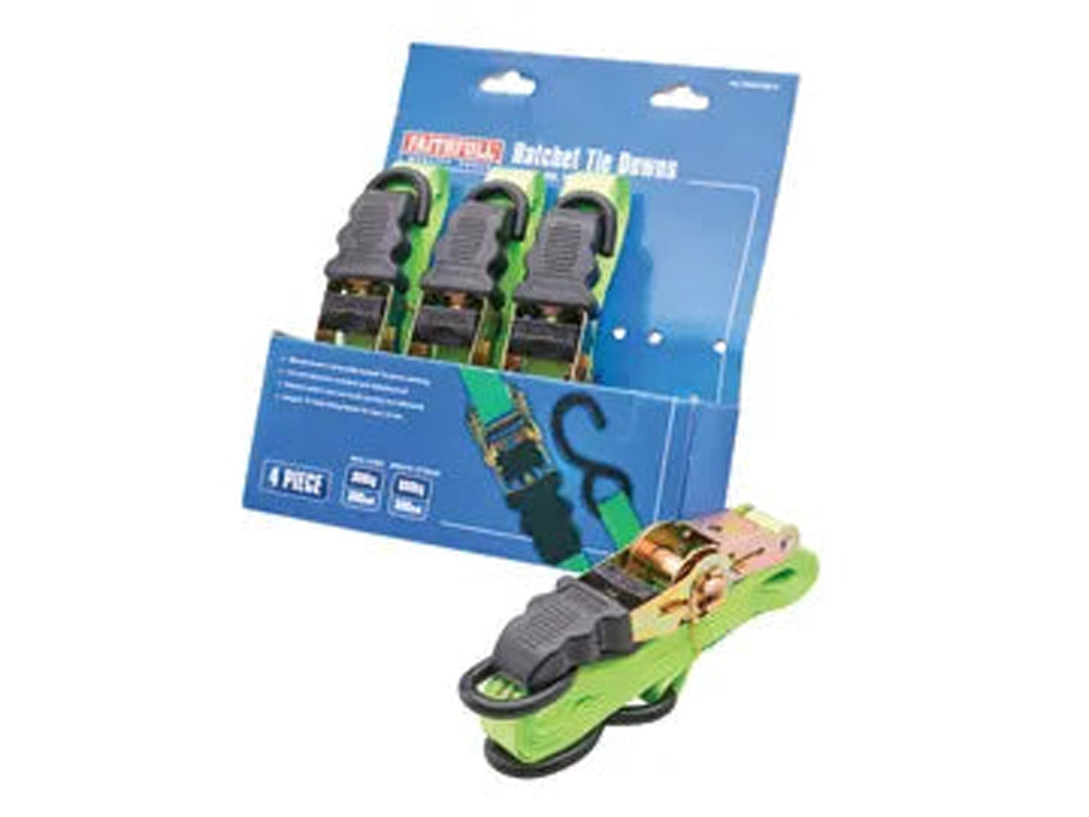 XMS Faithfull 4 Piece Ratchet Tie Down Set Main Image