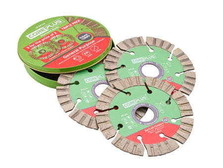 Coreplus 115mm Diamond Cutting Blades (3 Pack) Main Image [src:xms26db115.jpg@20260921131141]